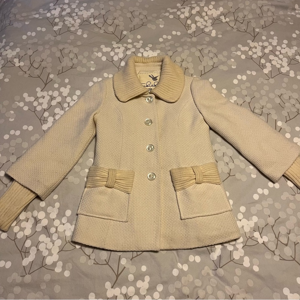 Tabitha Anthropology cream women’s XS coat